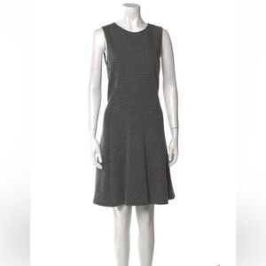 THEORY black & white textured fabric gray sleeveless dress size 8